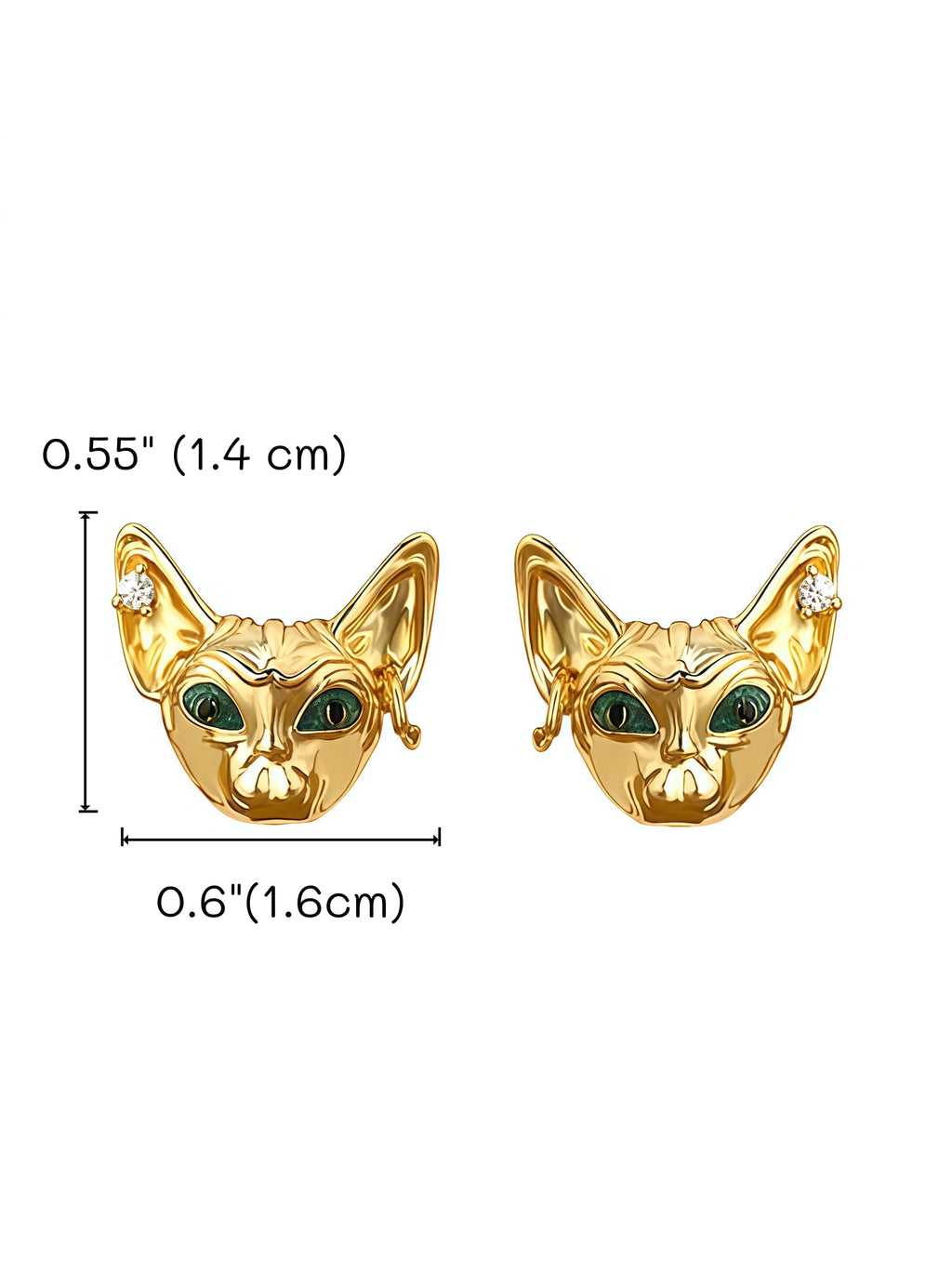 The Royal Sphynx: 18K Gold Plated Statement Stud Earrings