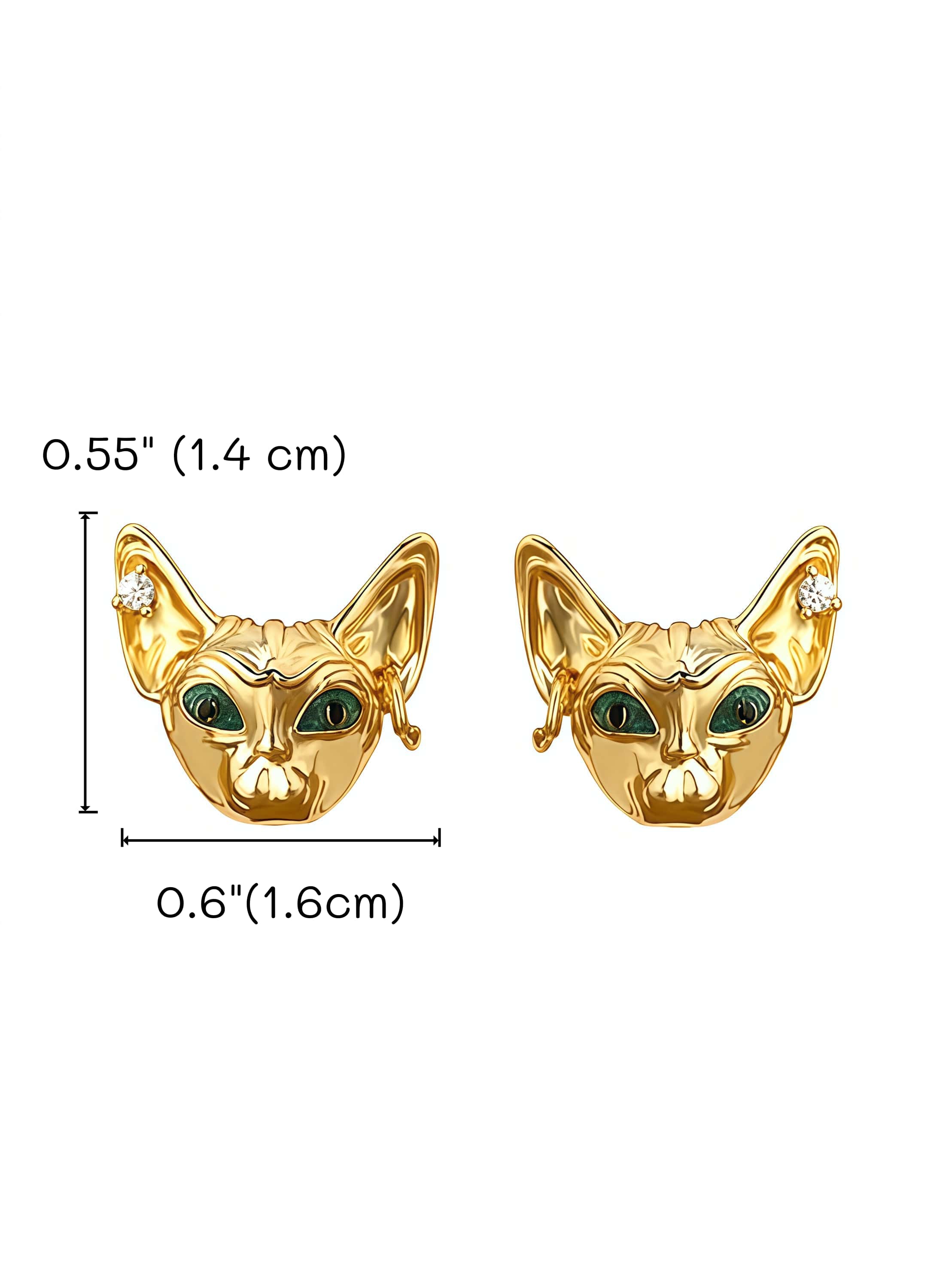 The Royal Sphynx: 18K Gold Plated Statement Stud Earrings