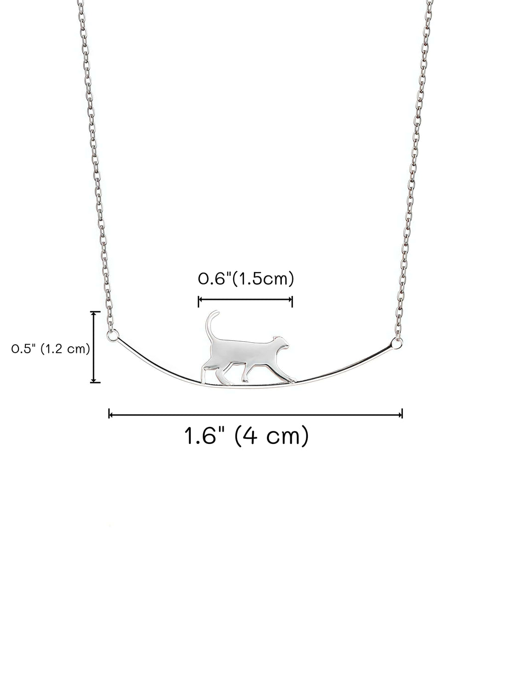"The Tightrope Walker" | Sterling Silver Cat Balance Necklace