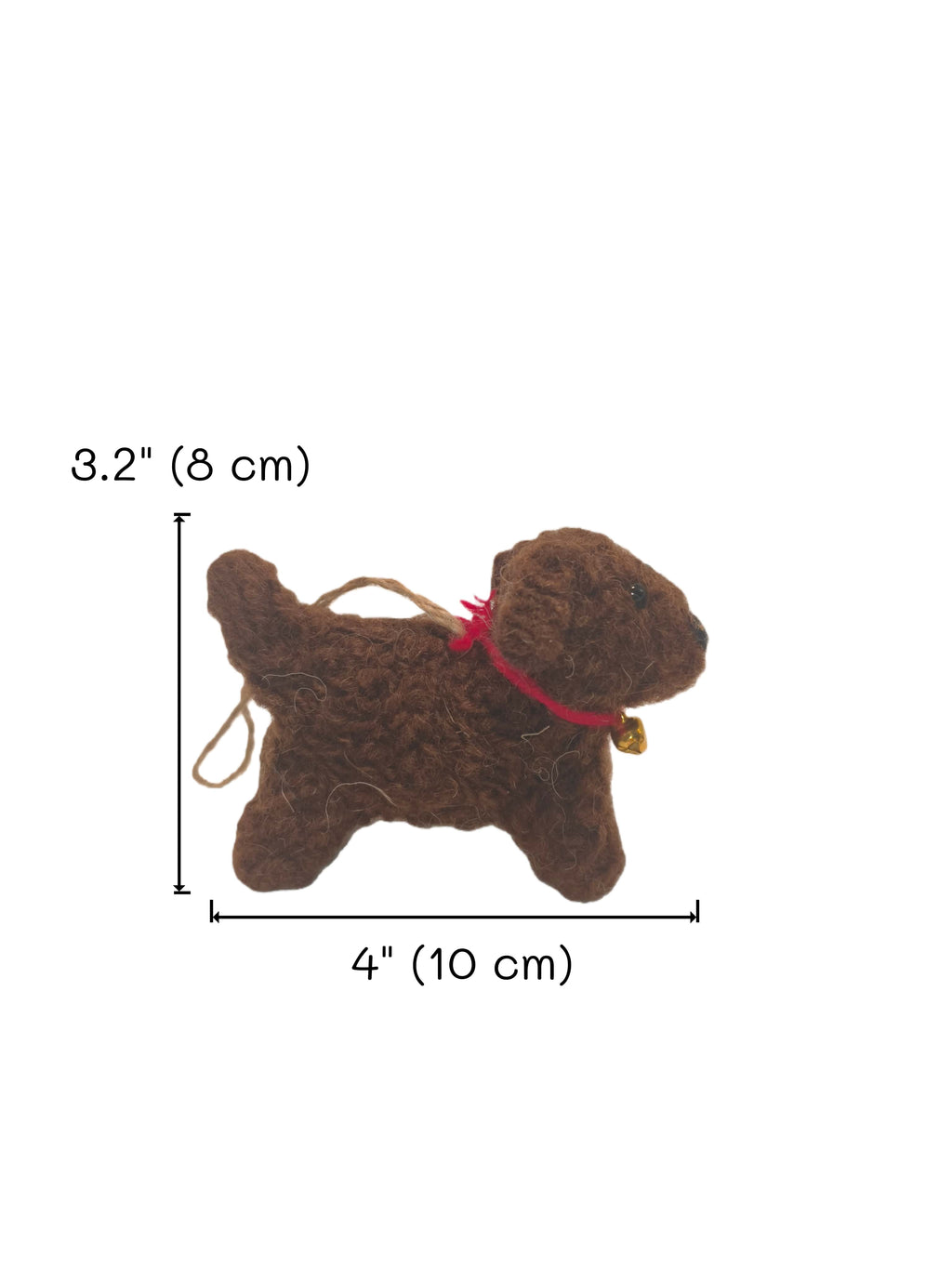 "Cocoa Teddy" Handcrafted Needle Felted Bag Charm & Ornament