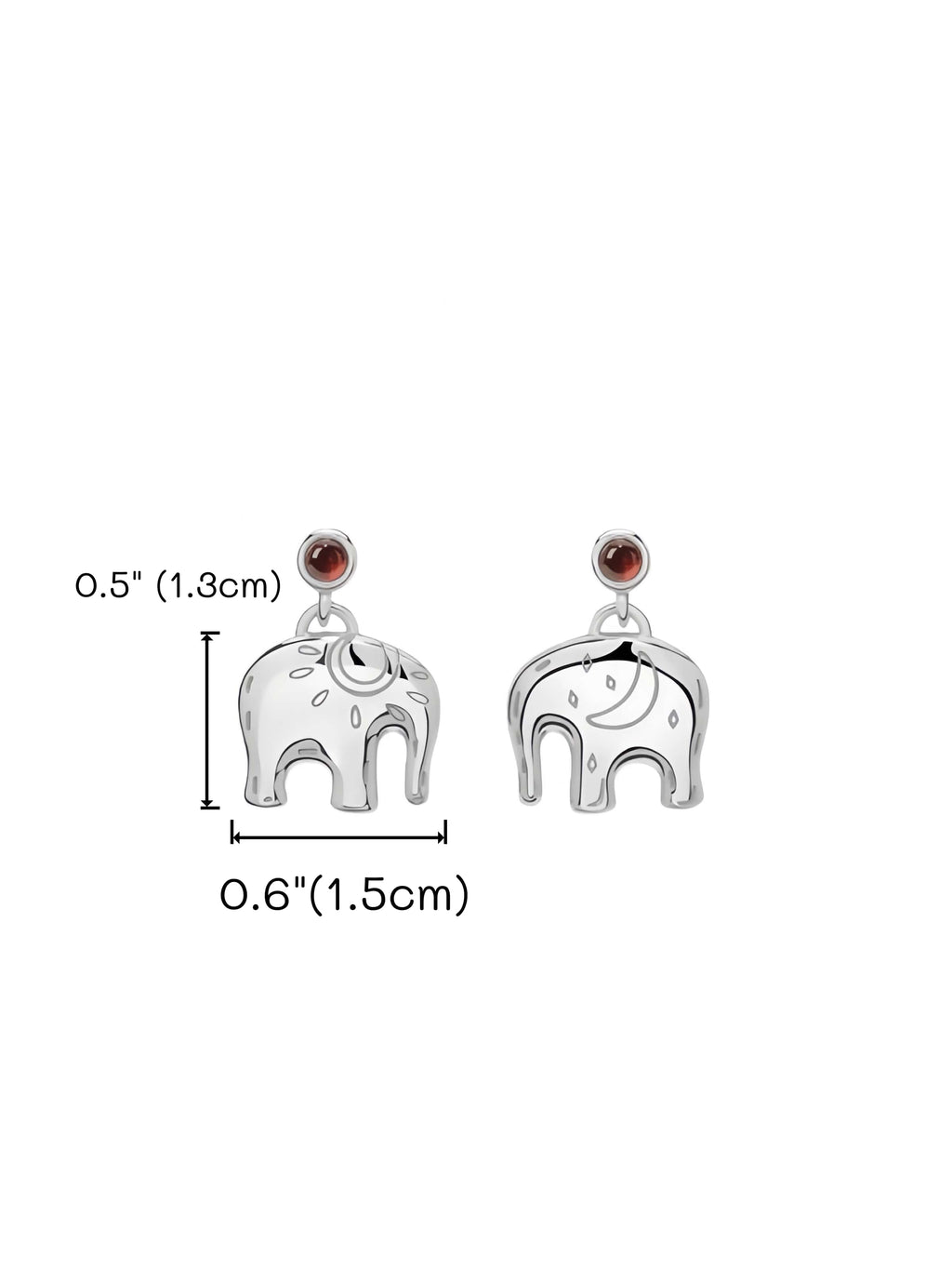 Asymmetrical Sun & Moon Elephant Drop Earrings