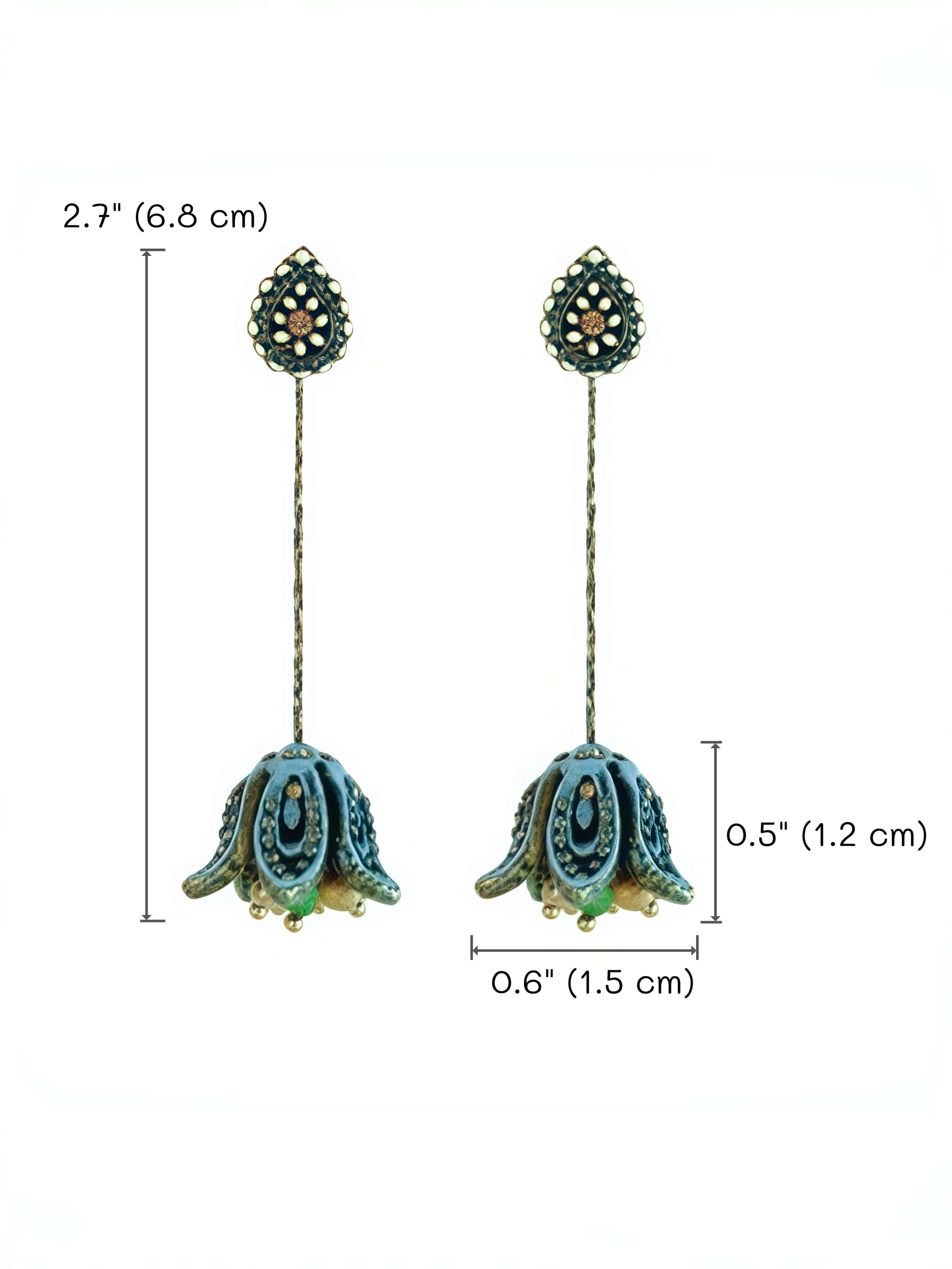 Vintage-Inspired Blue Enamel Earrings