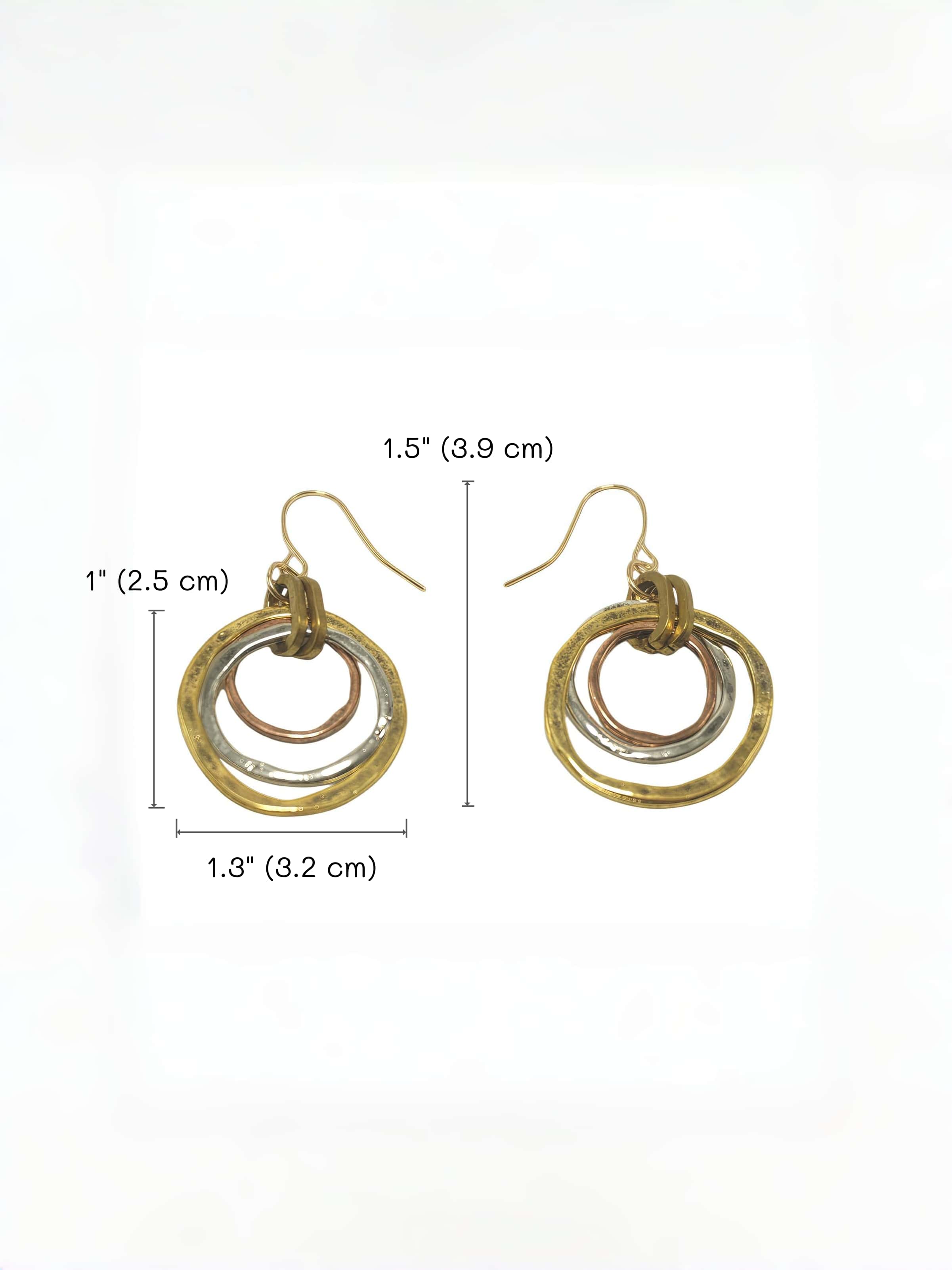Unique Triple Circle Earrings