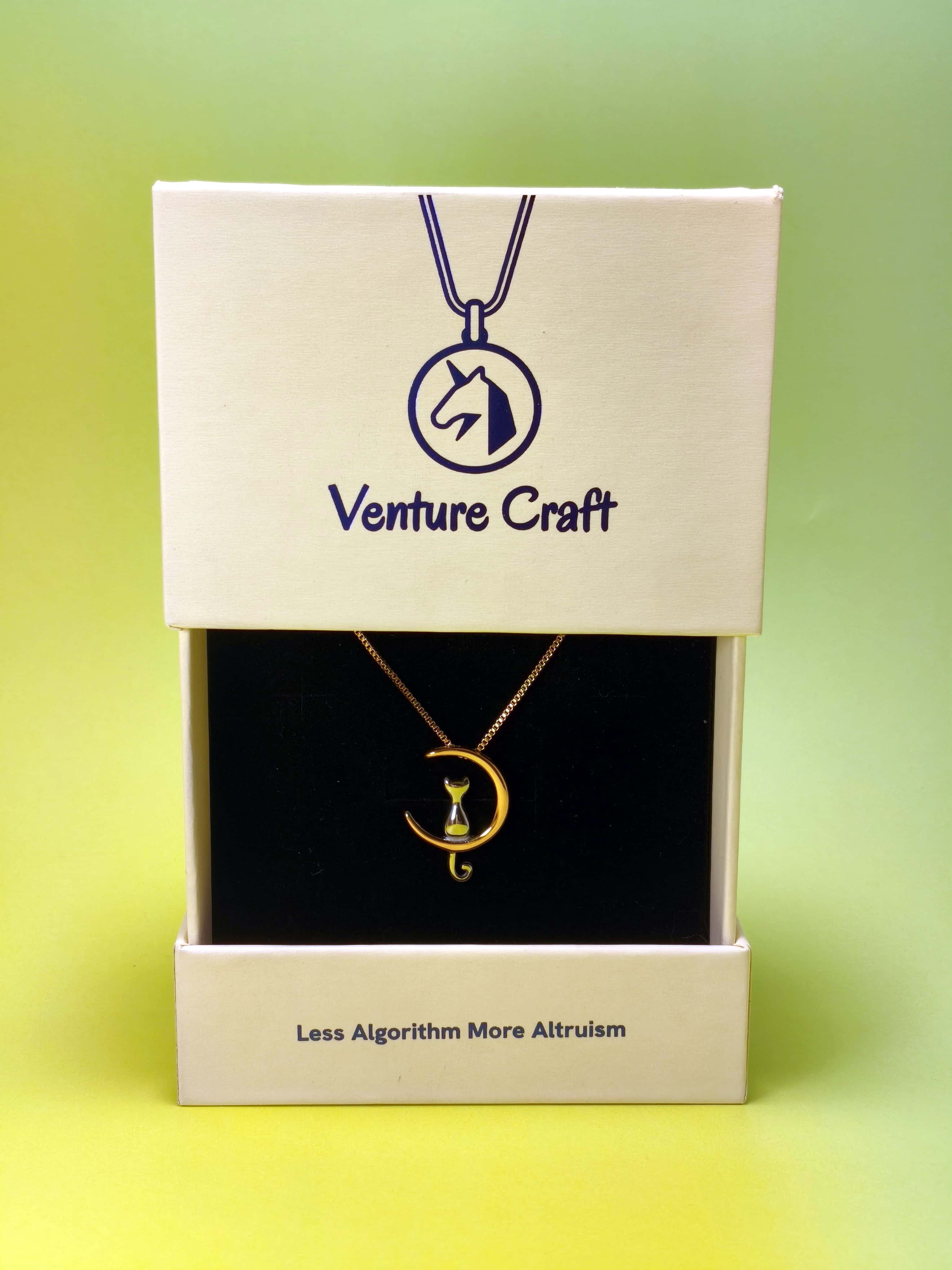 Venture Craft luna cat necklace gift packaging.